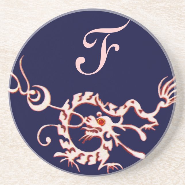MEERESDRAGON 2 MONOGRAM, rosa blau Untersetzer (Vorne)