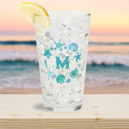 Meeresfarben-Muscheln und Seezunge Glas