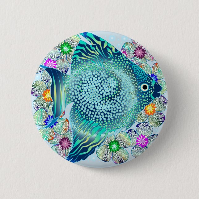 Meeresfisch-Aquarium Button (Vorderseite)