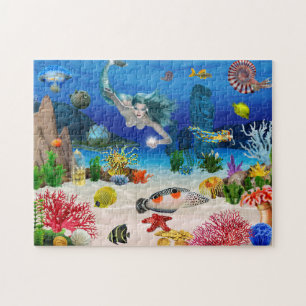 Meeresfisch Meerjungfrau Ariel, Unterwasser-Leben Puzzle