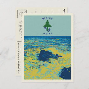 Meeresflagge Maine USA Illustration Postkarte