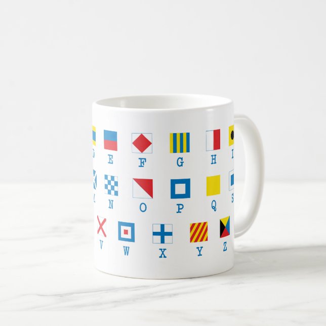 Meeresflaggen - Alphabet-Tasse Kaffeetasse (VorderseiteRechts)