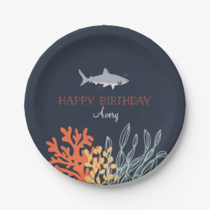 Meeresflora und -fauna-Geburtstag Pappteller