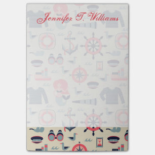 Meeresflora und -fauna-Muster   addieren Ihren Post-it Klebezettel