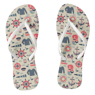 Meeresflora und -fauna-Muster Flip Flops