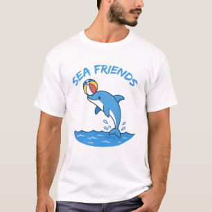 Meeresfreunde - Süßer Delfin mit Strandball Ozea T-Shirt