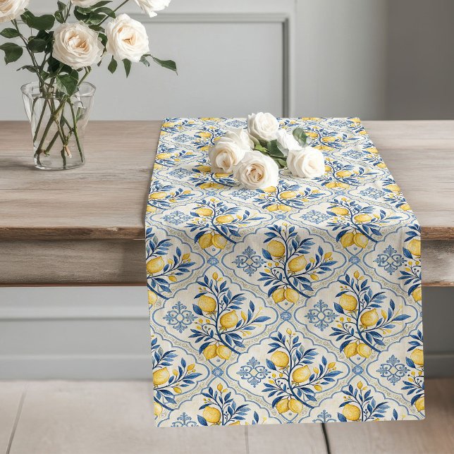 Meeresfrüchte an der Küste Inspiriert Großer Tischläufer (Coastal-Inspired Mediterranean Soft Earthy Tones Long Table Runner)