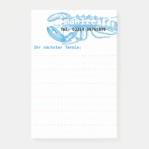 Meeresfrüchte-blaue Vintage-Hummer-Post-Its Post-it Klebezettel
