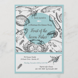 Meeresfrüchte-Federeinladung Einladung