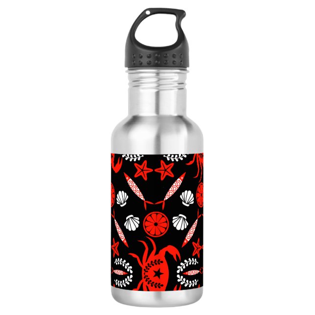 Meeresfrüchte Feinschmecker Geschenke Edelstahlflasche (Vorderseite)