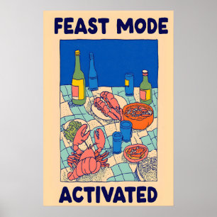 Meeresfrüchte-Festposter Fest-Modus aktiviert Kuns Poster