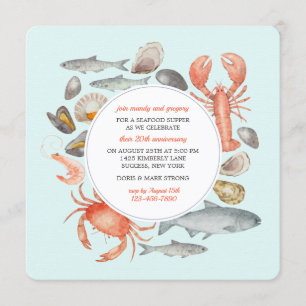 Meeresfrüchte-Gemisch-Einladung Einladung