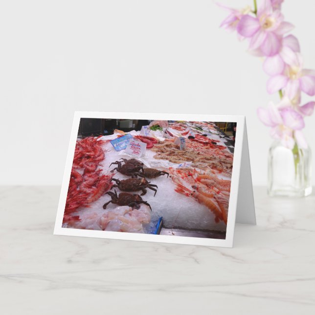 Meeresfrüchte im Mercado Central, Valencia, Spanie Karte (Orchidee)