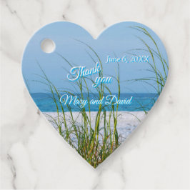 Meeresfrüchte in weißem Sand - Danke Hochzeit Geschenkanhänger