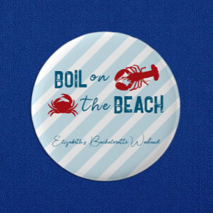 Meeresfrüchte-Kochparty Junggesellinnenabschied Button