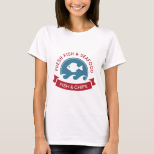 Meeresfrüchte-Logo der Fisch- und T-Shirt