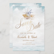 Meeresfrüchte Muscheln, Meeresstrand Save the Date