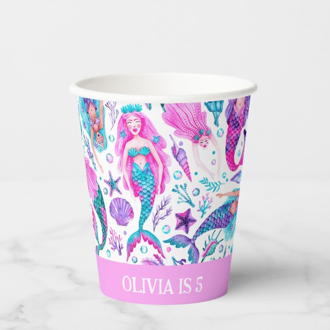 Meeresfrüchte Muscheln + Starfish Geburtstag Pappbecher (Vorderseite)