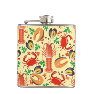 Meeresfrüchte-Muster Flachmann