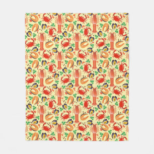 Meeresfrüchte-Muster Fleecedecke