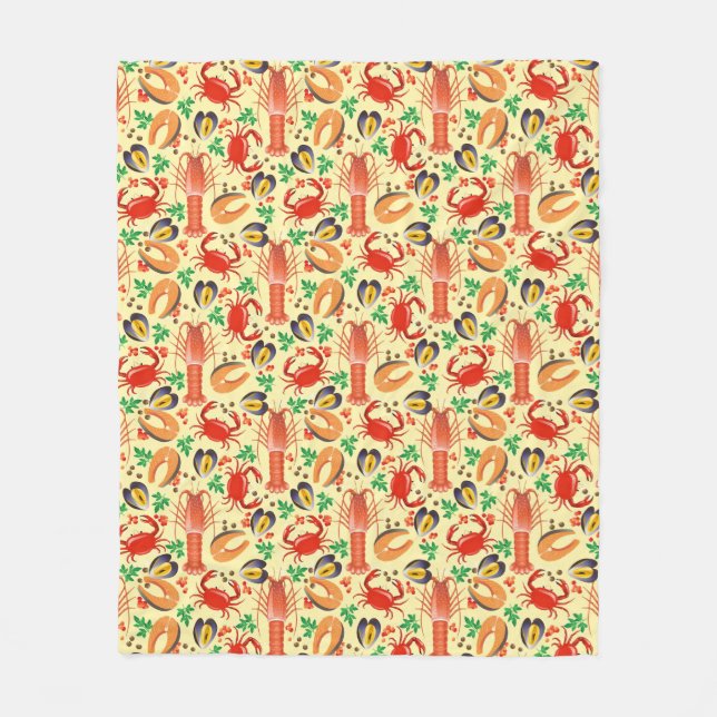 Meeresfrüchte-Muster Fleecedecke (Vorderseite)