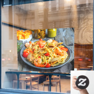 Meeresfrüchte Pasta Garnelen Muscheln Gewürze 2 It Fensteraufkleber