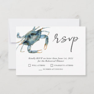 Meeresfrüchte Probe Abendessen RSVP Karte