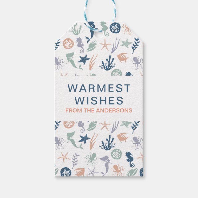 Meeresfrüchte-Seepferd Starfish Geschenkanhänger (Vorderseite)