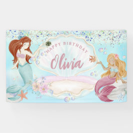 Meeresfrüchte unter dem Glitzer Birthday Banner