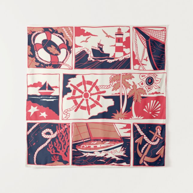 Meeresgeschichte Wandteppich (Vorderseite)