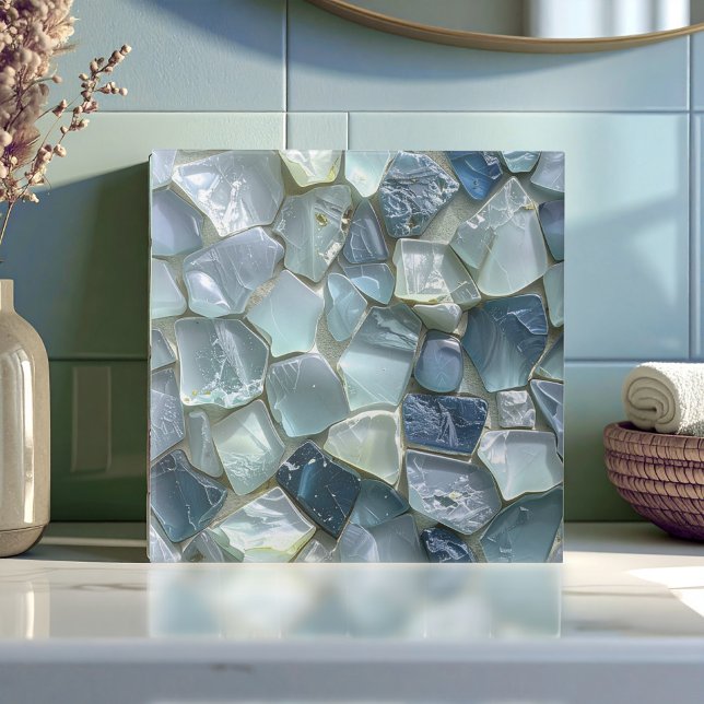 Meeresglas-Mosaik Blau ID1183 Fliese (Von Creator hochgeladen)