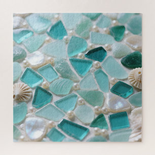 Meeresglas-Mosaik Türkis Küstencharme Puzzle