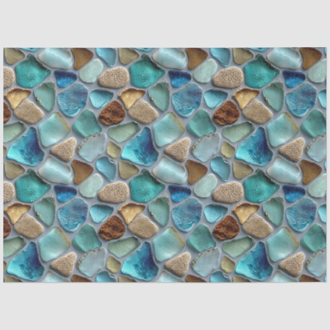Meeresglas-Muster-Decoupage Seidenpapier (Vorderseite)