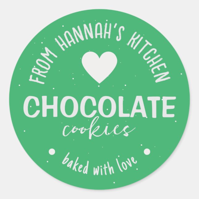 Meeresgrüner Glitzer Hintergrund gebacken mit Lieb Runder Aufkleber (Vorderseite)