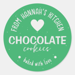 Meeresgrüner Glitzer Hintergrund gebacken mit Lieb Runder Aufkleber