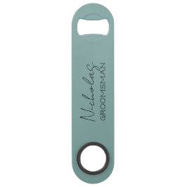 Meeresgrüner Personalisierter Trauzeuge Speed Flaschenöffner