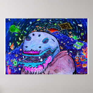 Meereshöhle - Schwarzlicht Poster