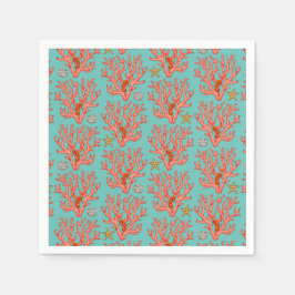 Meereskorallen mit Meerestieren Serviette