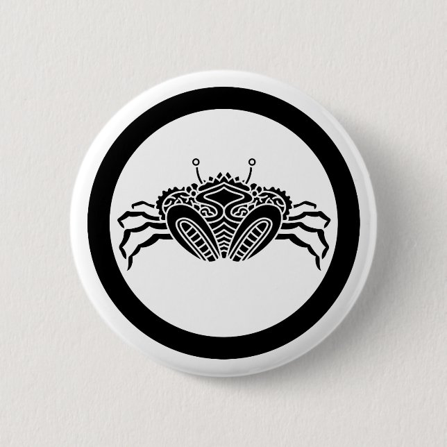 Meereskrabbe frontal im Kreis Button (Vorderseite)