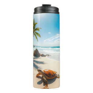 Meereskrabben am tropischen Strand – Friedlicher O Thermosbecher