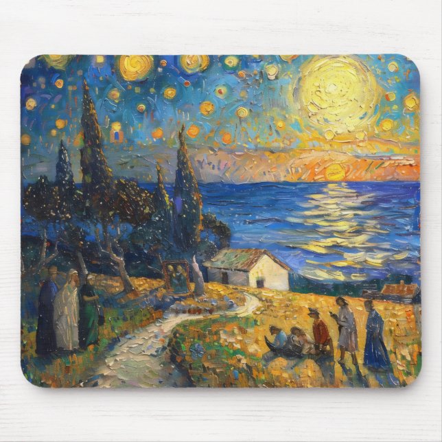 Meereslandschaft Neo-Impressionismus Mousepad (Vorne)