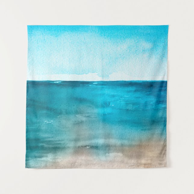 Meereslandschaft. Schöne Aquarellmalerei Wandteppich (Vorderseite)