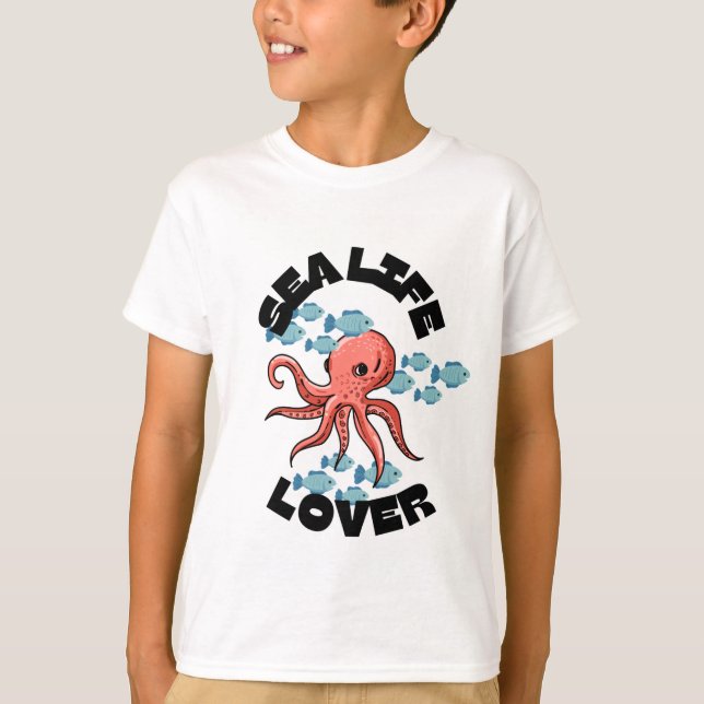 Meereslebefresser Oktopus Kinder T - Shirt (Vorderseite)