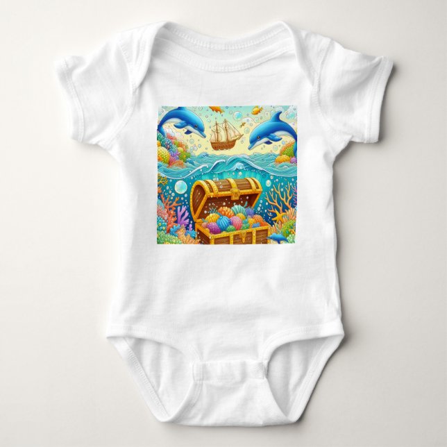 Meeresleben Baby Strampler (Vorderseite)