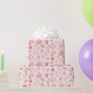 Meeresleben Farbverlauf Rosa Muster Geschenkpapier