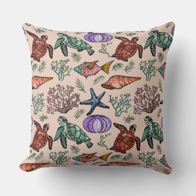 Meeresleben Kissen (Vorderseite)