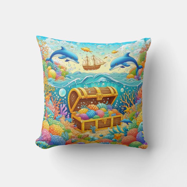 Meeresleben Kissen (Vorderseite)