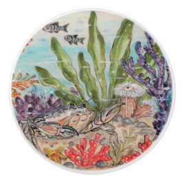 Meeresleben Krabben Korbfisch Unterwasser Keramikknauf