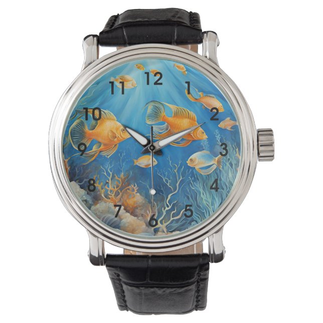 Meeresleben mit exotischen Fischen, Armbanduhr (Vorderseite)