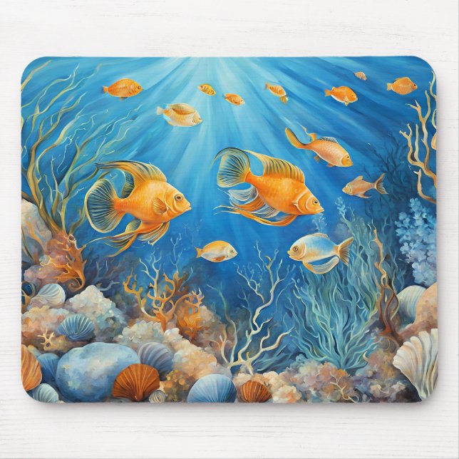 Meeresleben mit exotischen Fischen Mousepad (Vorne)
